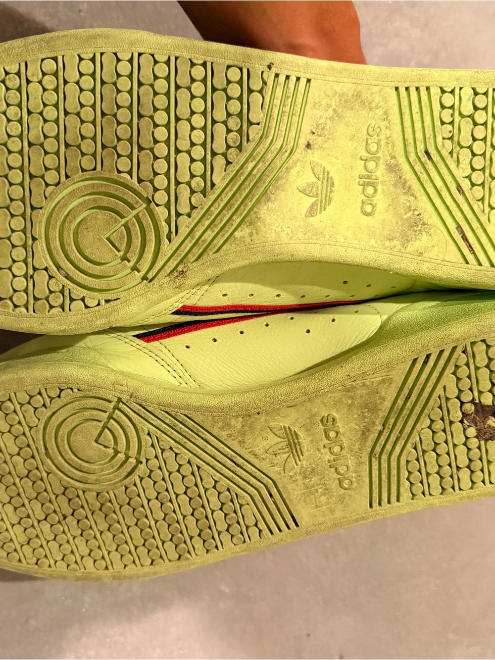 adidas Neon Lime Leather Low-Top Sneakers